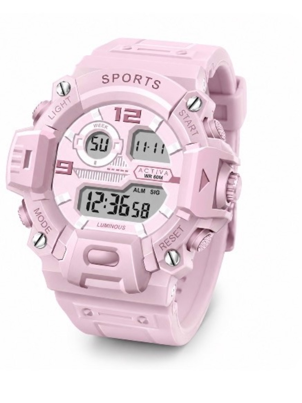 ACTIVA X INVICTA Pinkish Lilac Digital Sports Watch - Luminous Display